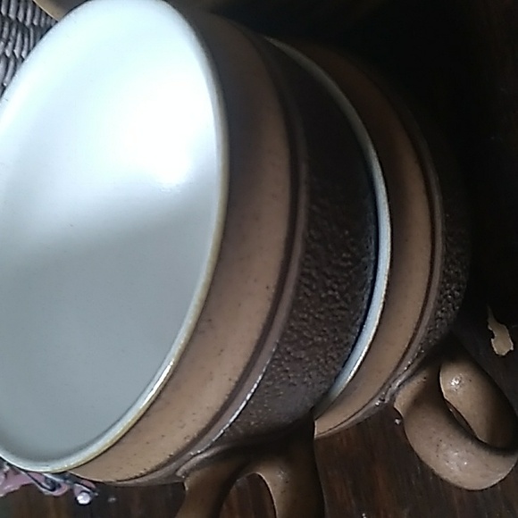 A SET OF 6, MADE IN ENGLAND DENBY STONEWARE TEA CUPS & SAUCERS. #222 - Picture 5 of 7